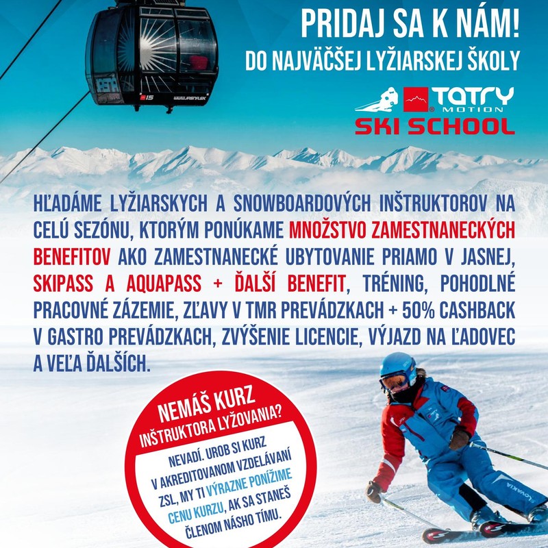 Inštruktor/ka lyžovania / snowbordingu v Jasnej 